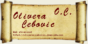Olivera Ćebović vizit kartica